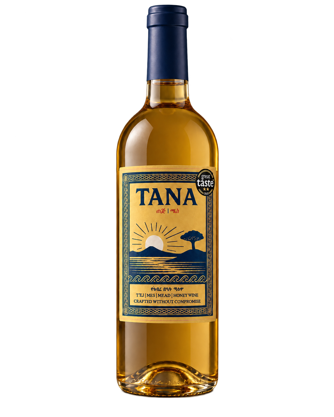 Concept packaging visual of a TANA honey wine bottle
